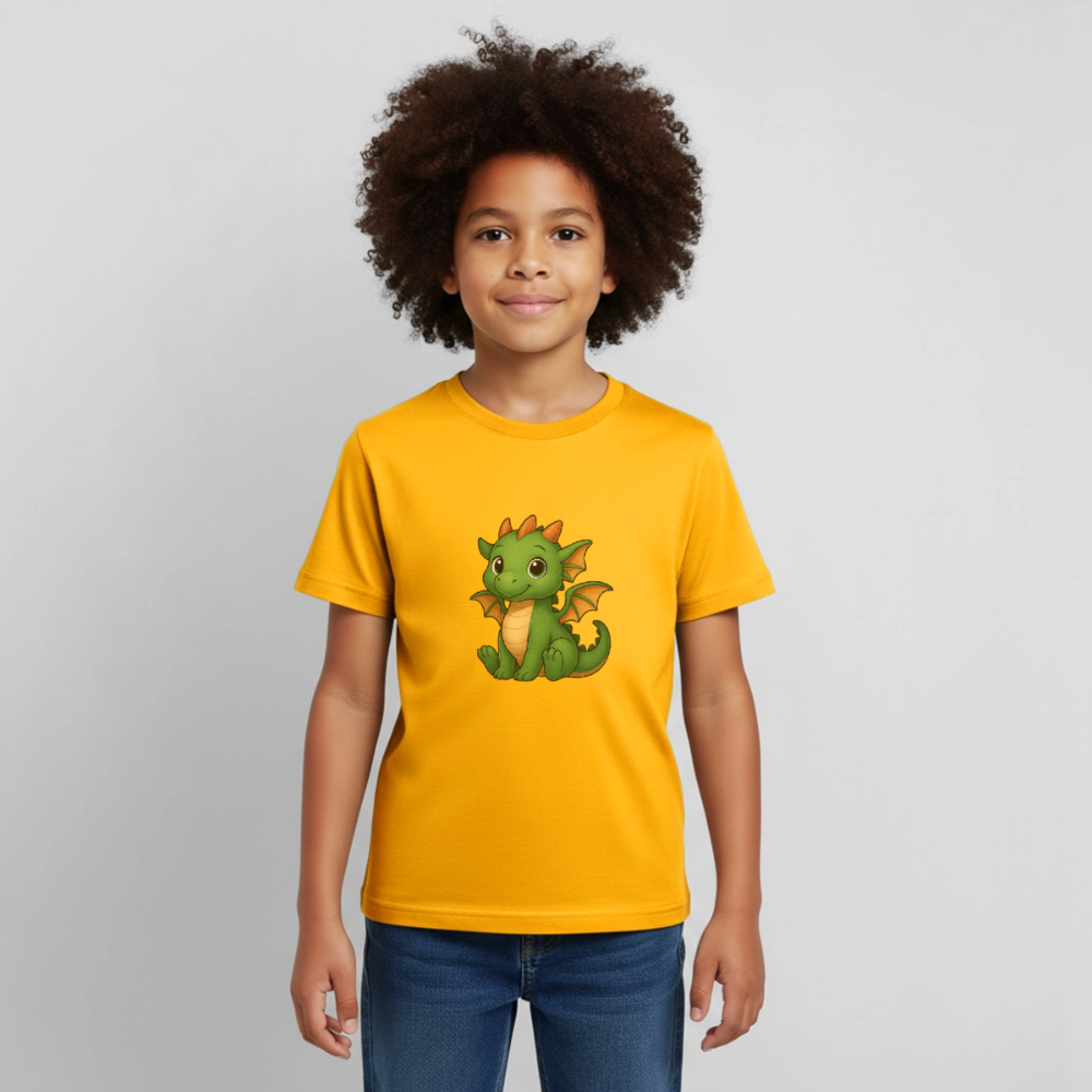 Kinder T-Shirt "Kleiner Drache" - Gold