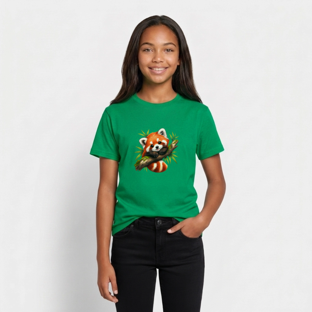 Teenager T-Shirt "Kleiner Panda" - Kelly Green