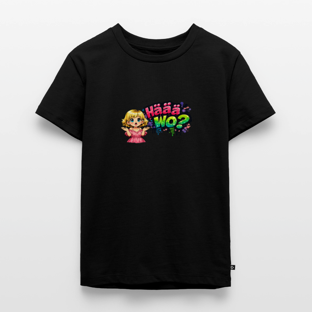 Kinder Premium T-Shirt "Häää Wo" - Schwarz