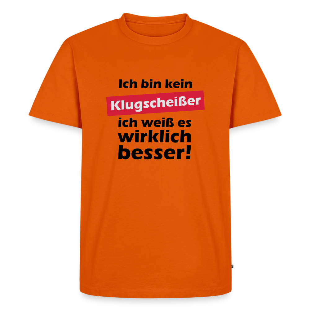 Premium T-Shirt "Klugscheißer" - Orange 