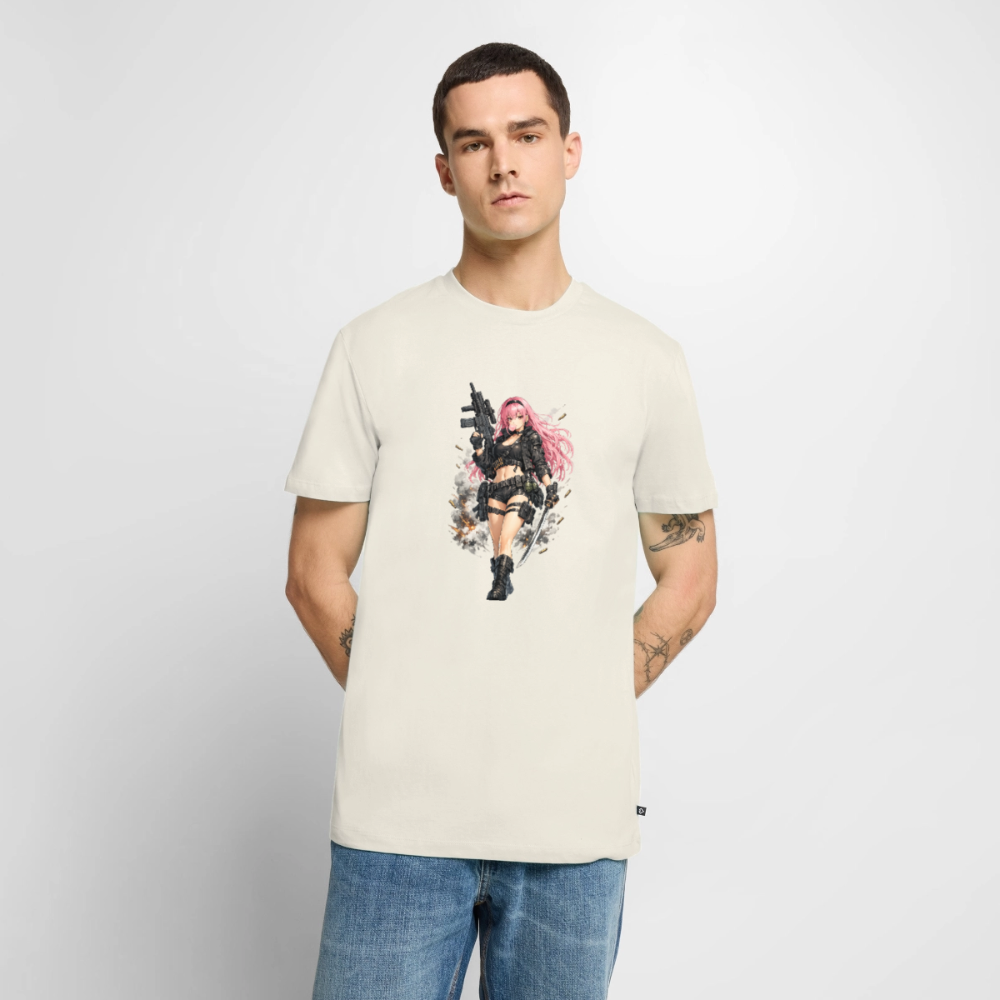 Premium T-Shirt "Anime Lady" - Naturweiß
