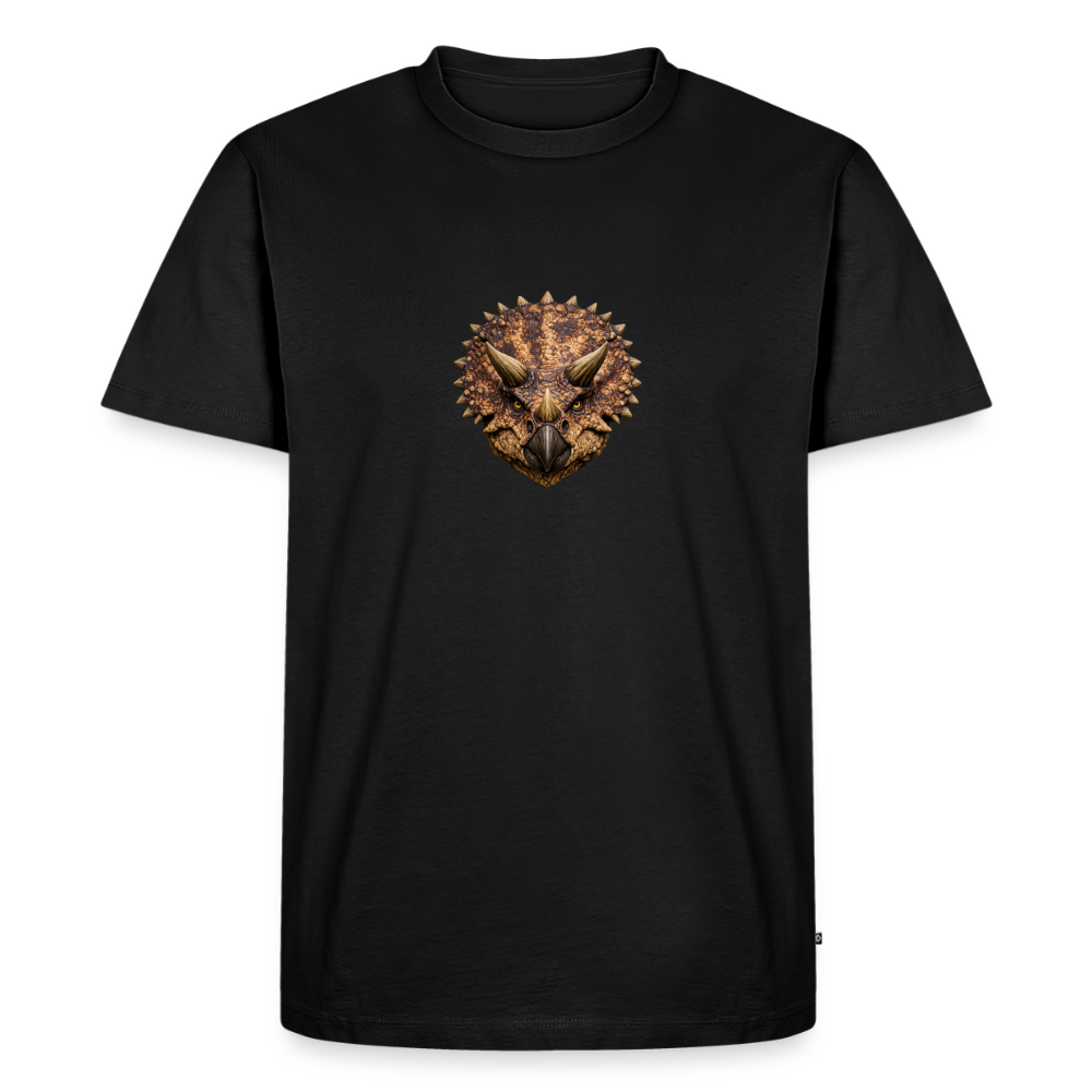 Premium T-Shirt "Triceratops" - Schwarz