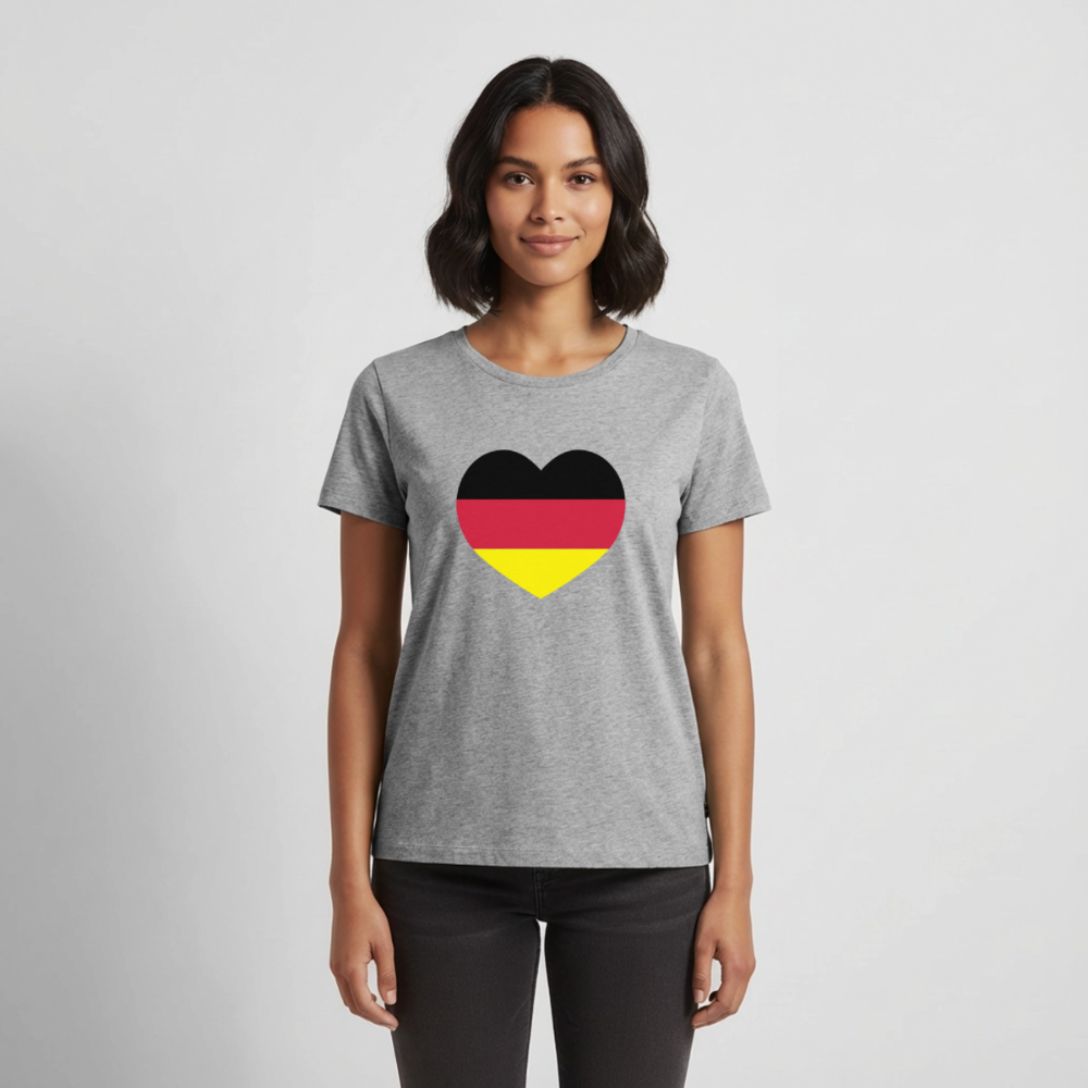 Premium T-Shirt "Herz" - Grau meliert