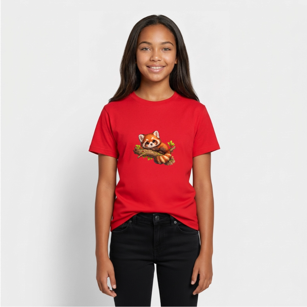 Teenager T-Shirt "Kleiner Panda" - Rot