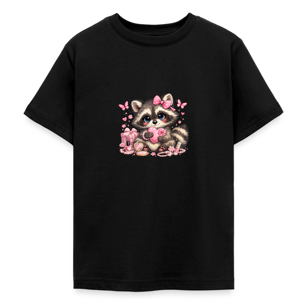 Teenager T-Shirt "Waschbär" - Schwarz