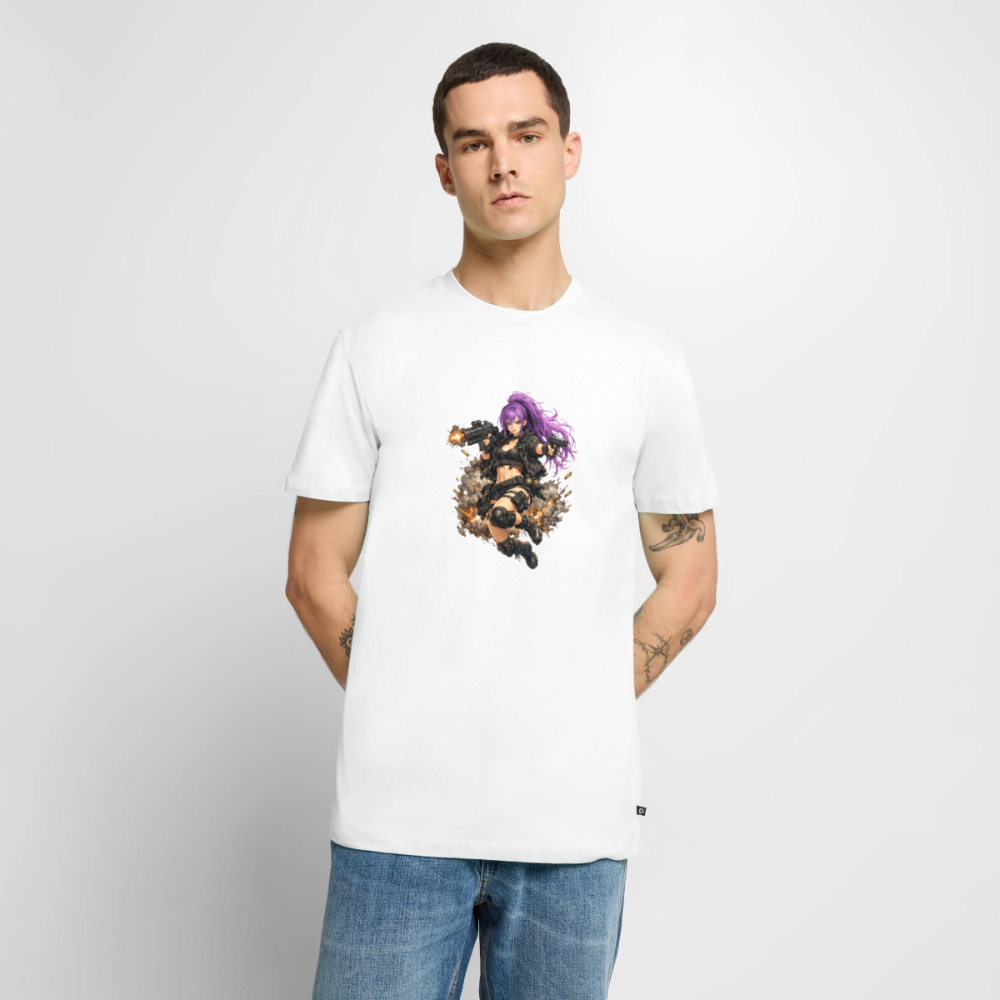 Männer Premium T-Shirt "Purple Lady" - Weiß
