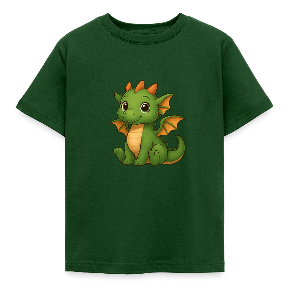 Kinder T-Shirt "Kleiner Drache" - Forstgrün 