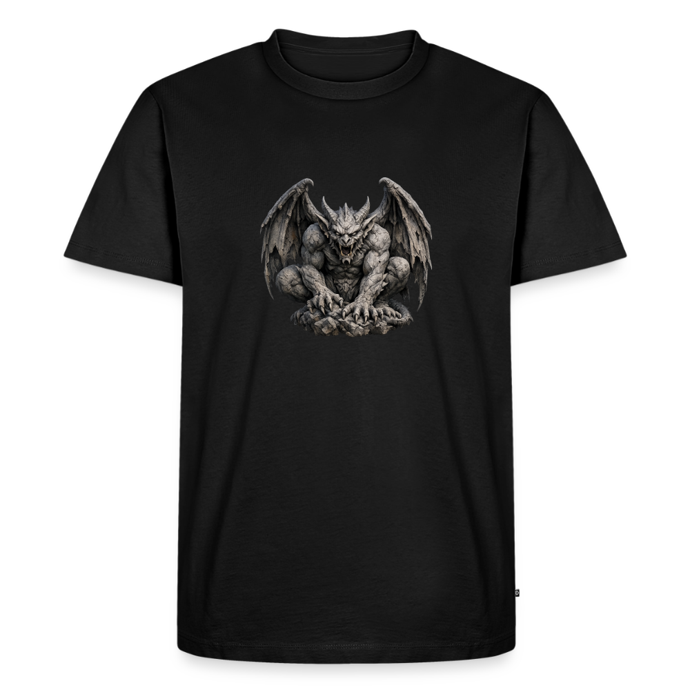 Premium T-Shirt "Gargoyle sitzend" - Schwarz
