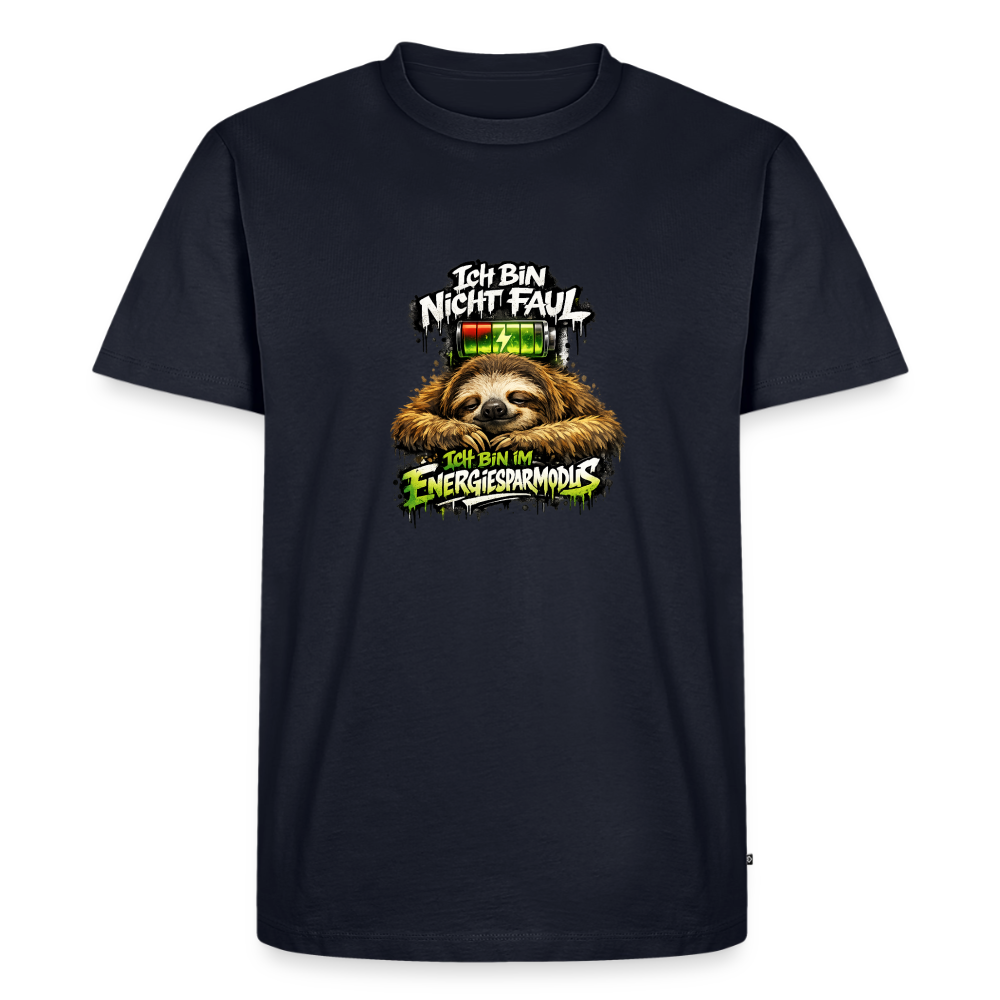 Premium T-Shirt "Ich bin nicht Faul" - Navy
