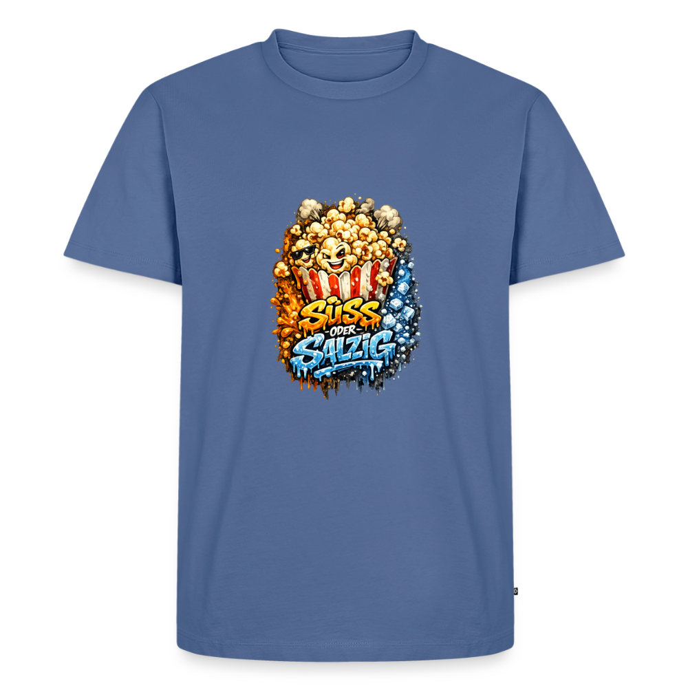 Premium T-Shirt "Süss oder Salzig - Taubenblau