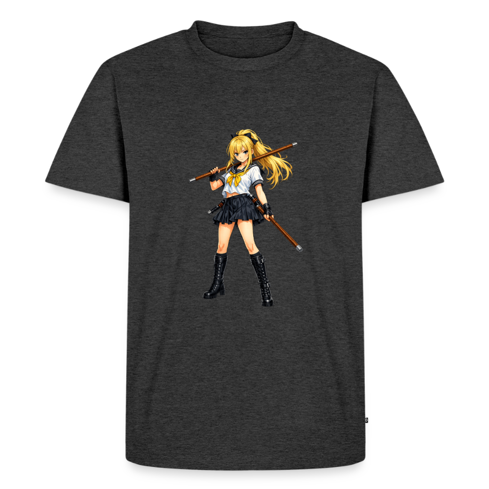 Premium T-Shirt "Blondie" - Anthrazit meliert