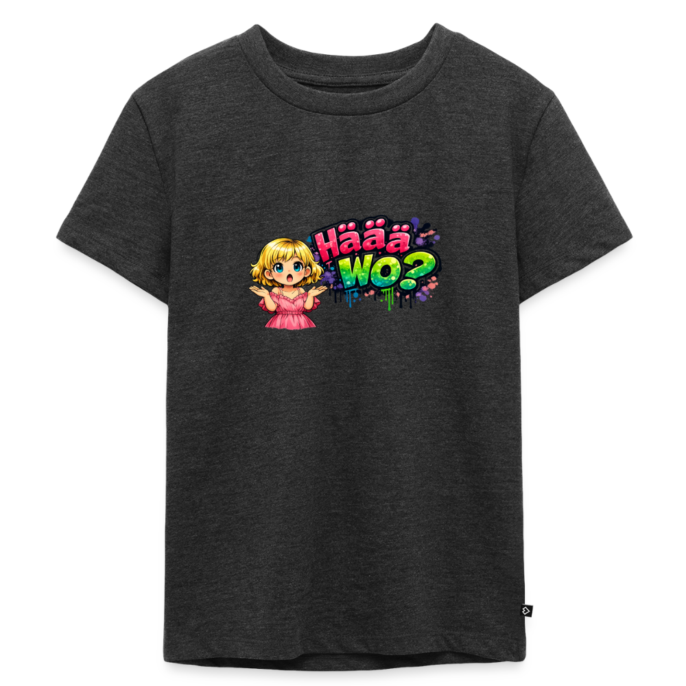 Kinder Premium T-Shirt "Häää Wo" - Anthrazit meliert