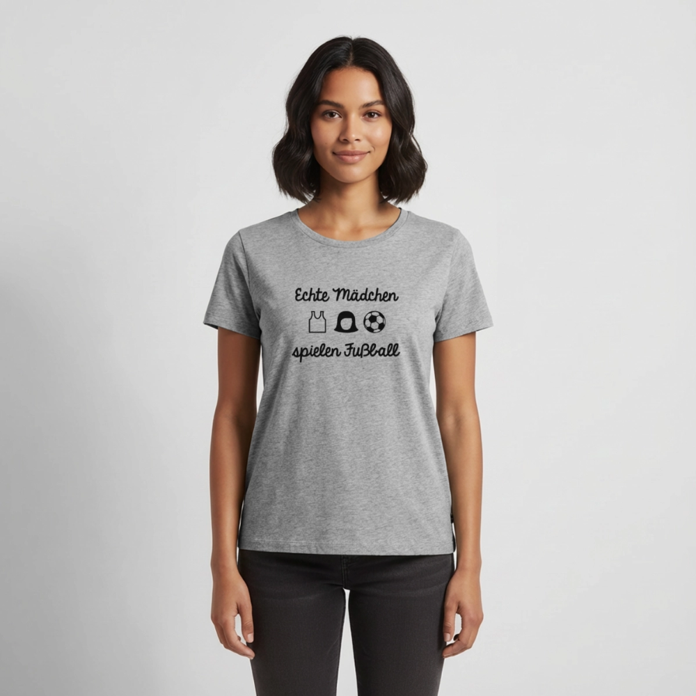 Premium T-Shirt "Echte Frauen" - Grau meliert