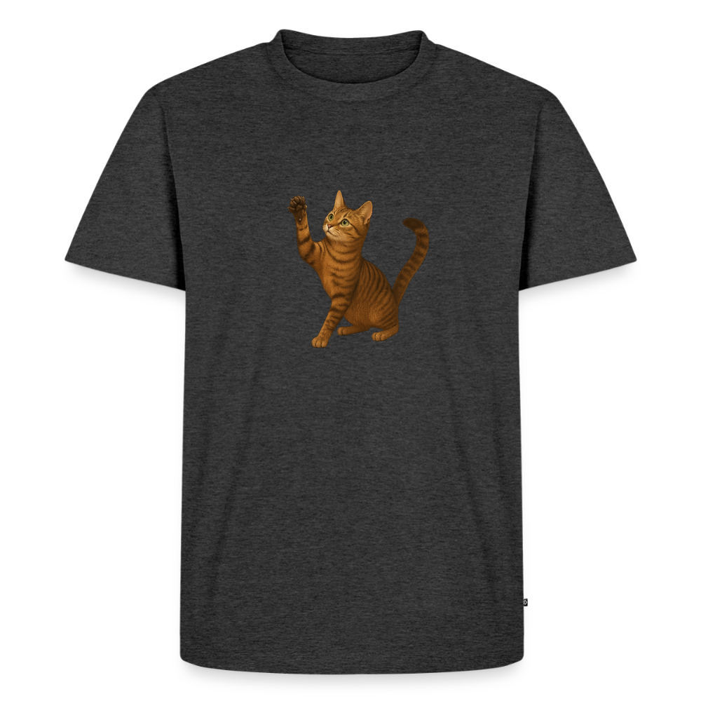Premium T-Shirt "Katze" - Anthrazit meliert