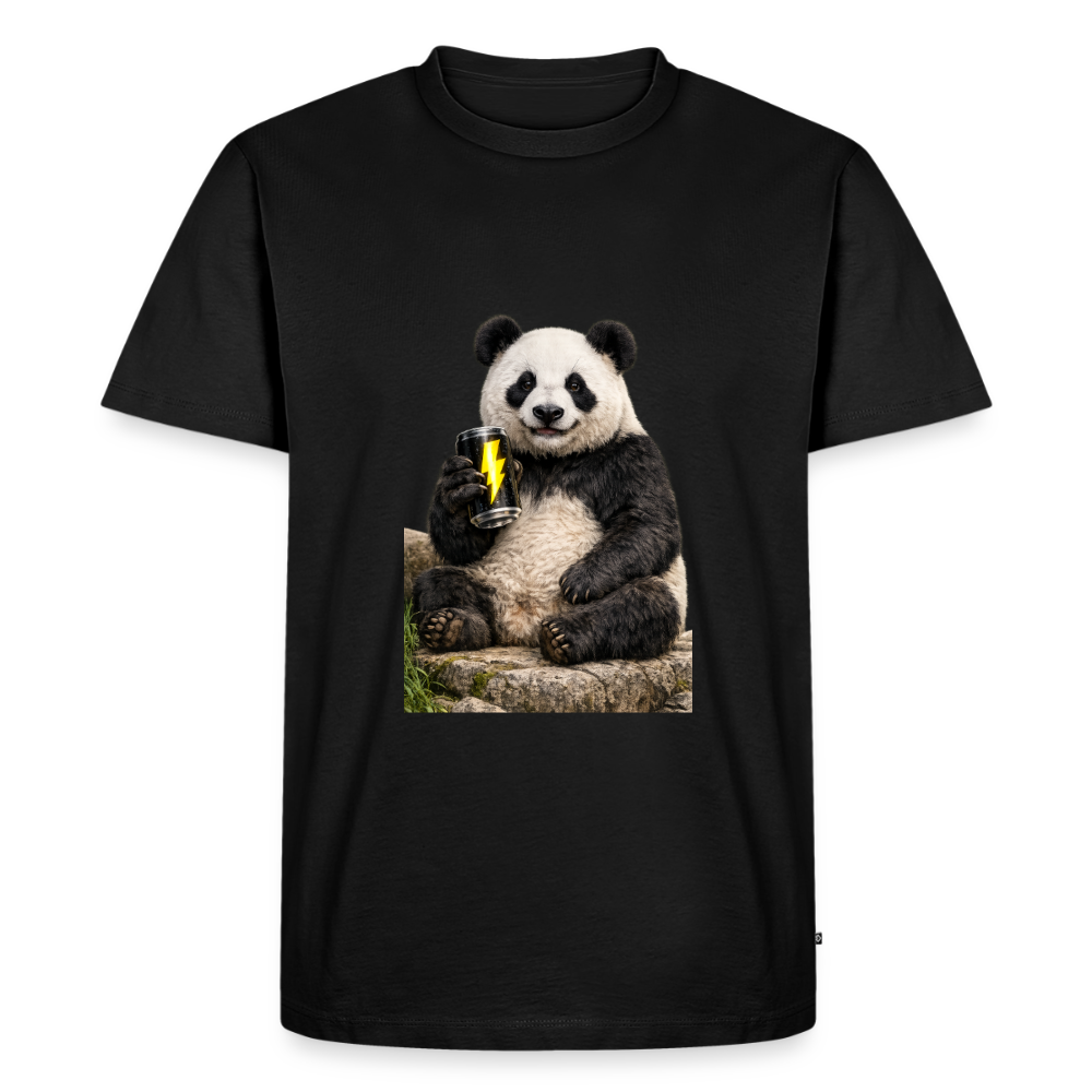Premium T-Shirt "Panda Energy" - Schwarz
