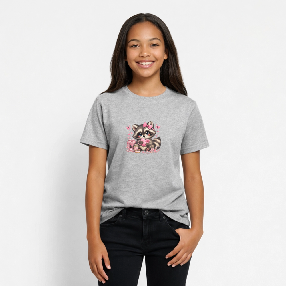 Teenager T-Shirt "Waschbär" - Grau meliert