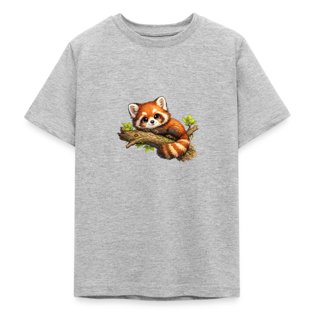 Teenager T-Shirt "Kleiner Panda" - Grau meliert