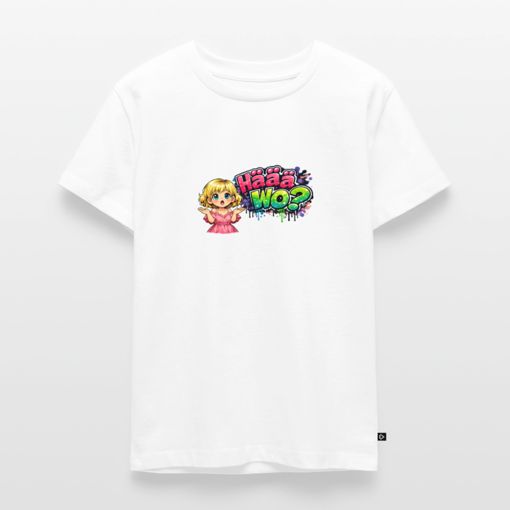 Kinder Premium T-Shirt "Häää Wo" - Weiß