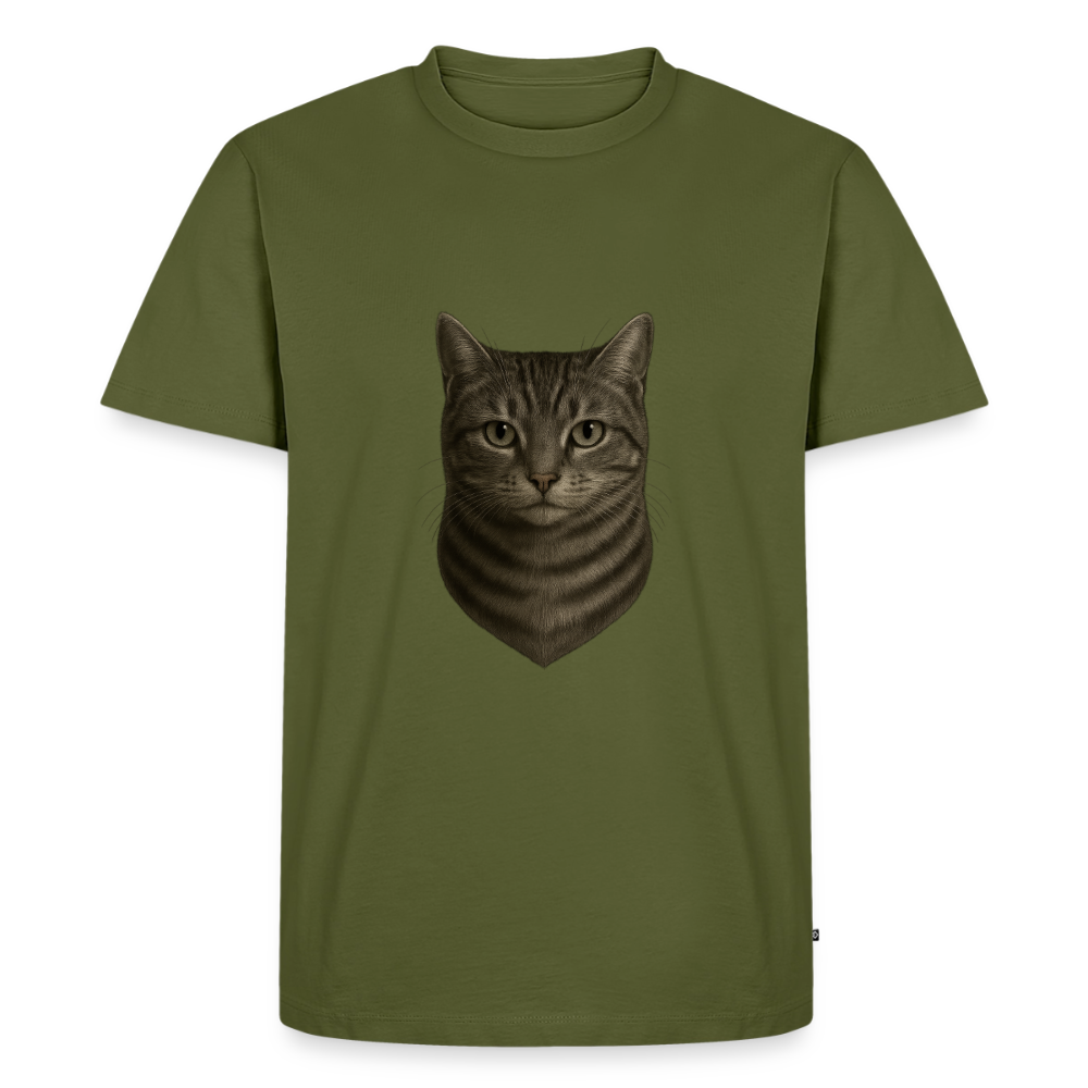 Premium T-Shirt "Katze" - Khaki