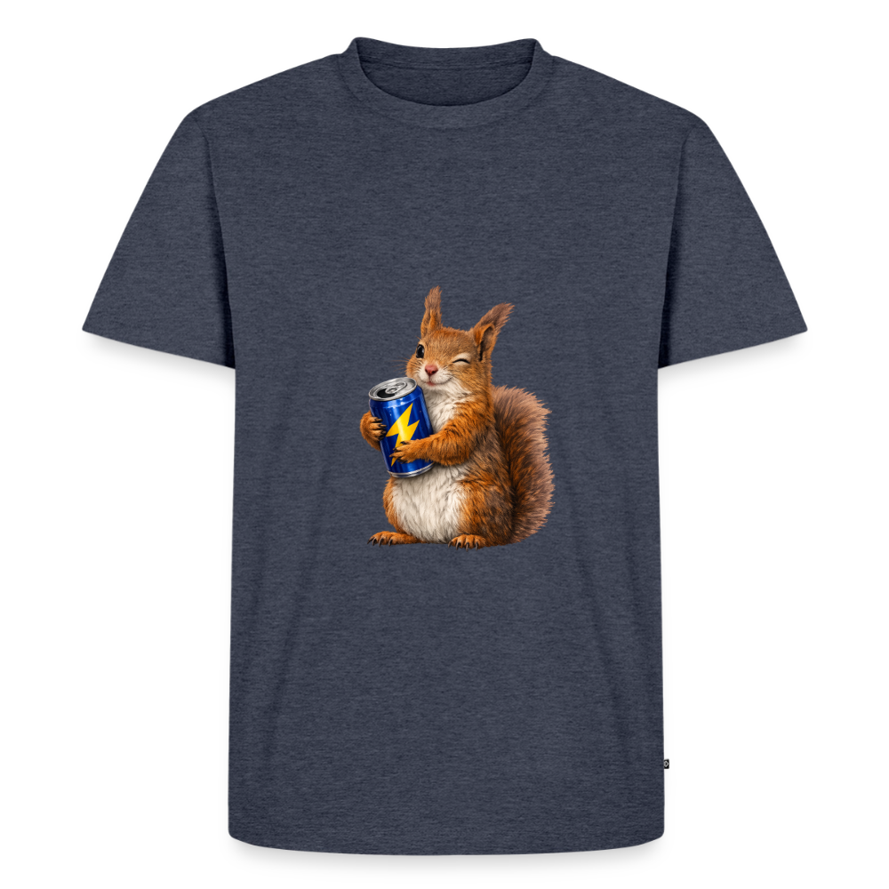 Premium T-Shirt "Energy Hörnchen" - Jeansblau 