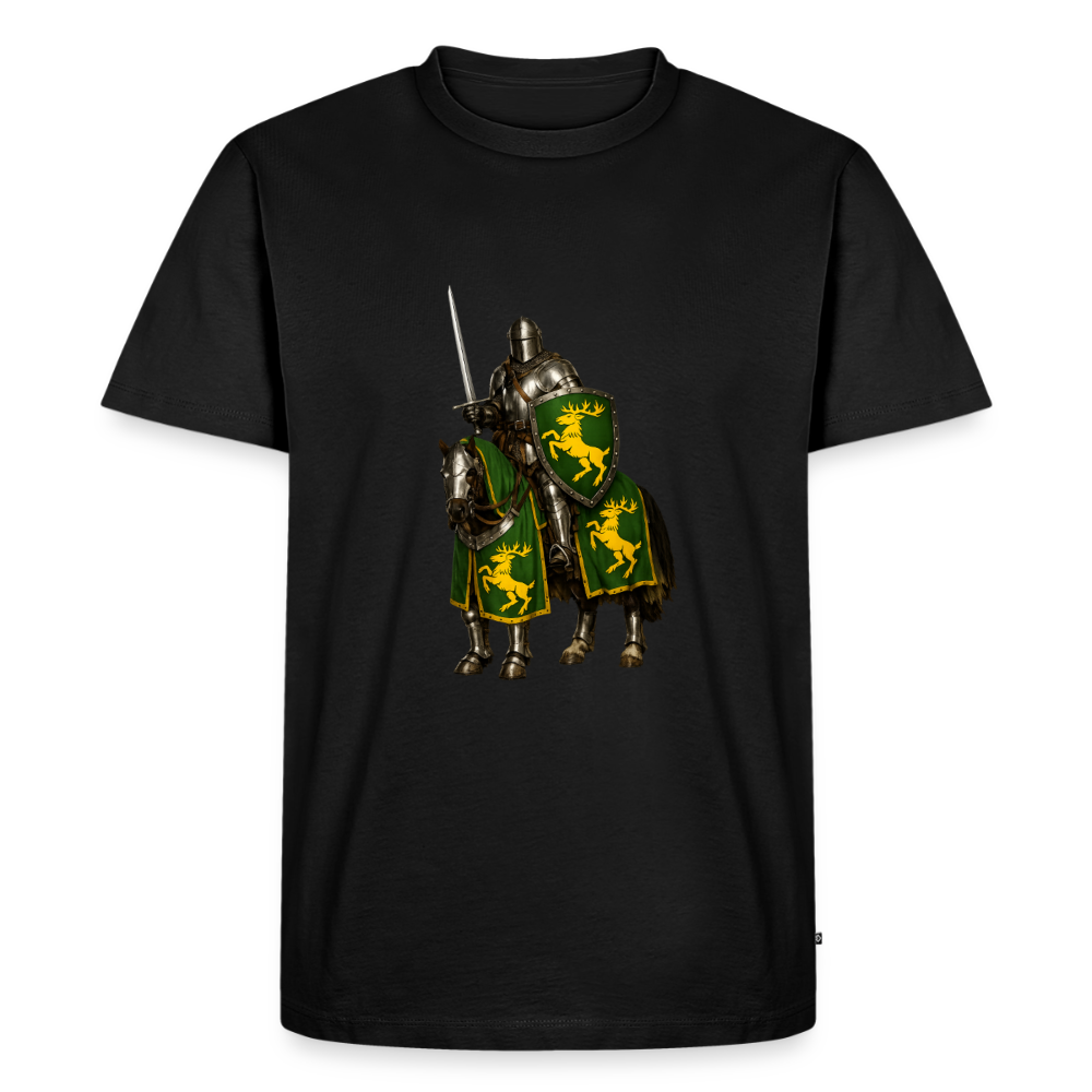 Premium T-Shirt "Ritter auf Pferd I" - Schwarz