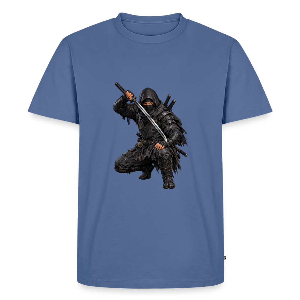 Premium T-Shirt "Ninja III" - Taubenblau