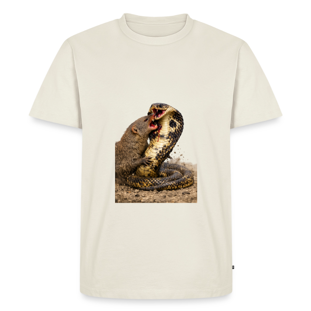 Premium T-Shirt "Mungo vs Cobra" - Naturweiß