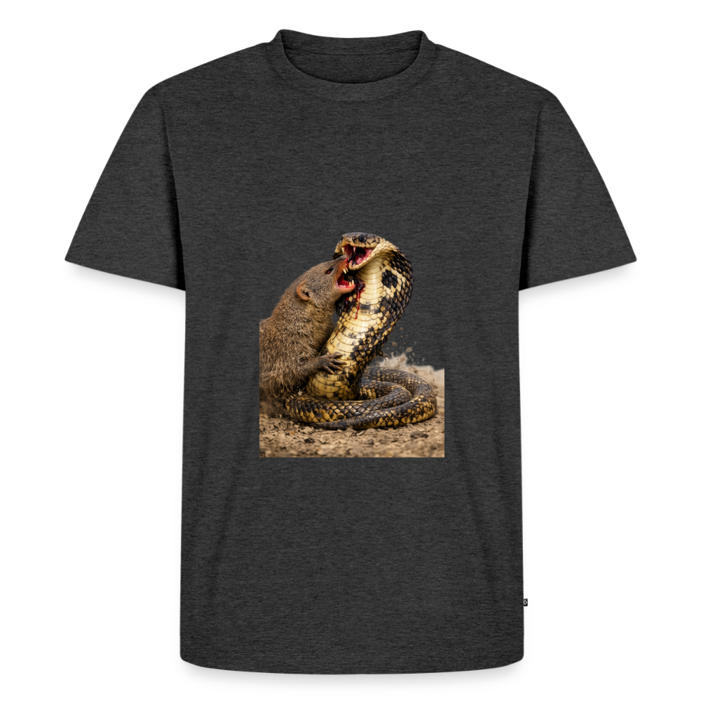 Premium T-Shirt "Mungo vs Cobra" - Anthrazit meliert