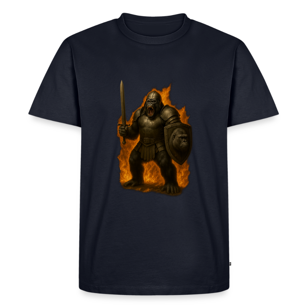 Premium T-Shirt "Gorilla in Flammen" - Navy
