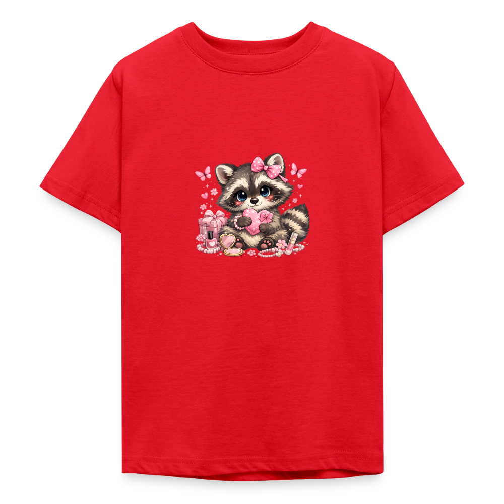 Teenager T-Shirt "Waschbär" - Rot