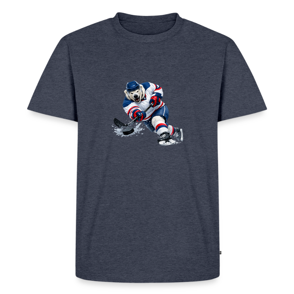 Premium T-Shirt "Hockey Eisbär" - Jeansblau 