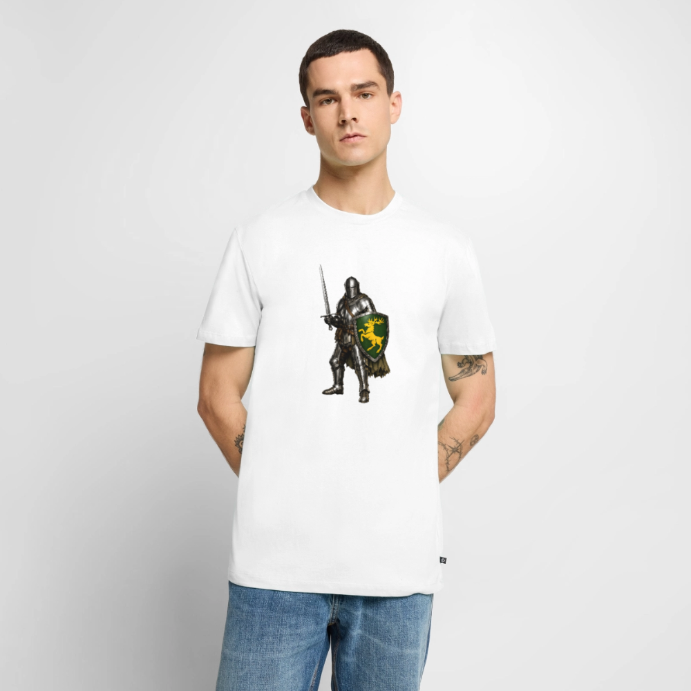 Premium T-Shirt "Ritter gelber Hirsch" - Weiß
