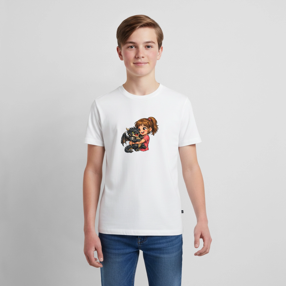 Teenager Premium T-Shirt "Drache" - Weiß
