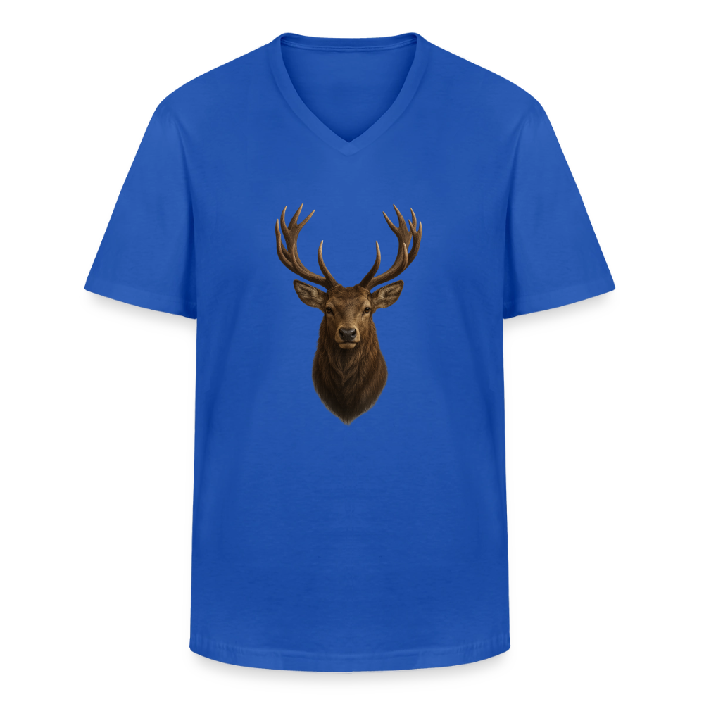 Männer V-Shirt "Hirsch" - Royalblau