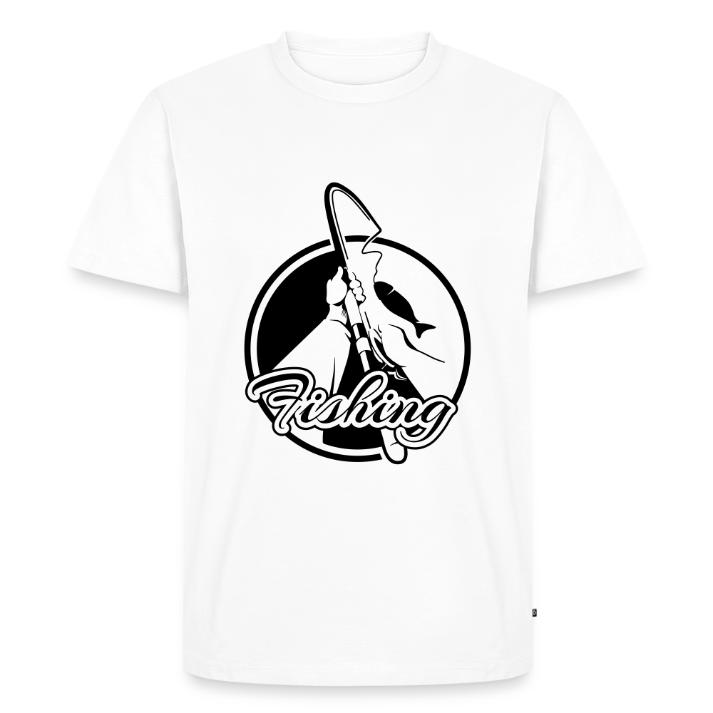 Premium T-Shirt "Fishing" - Weiß