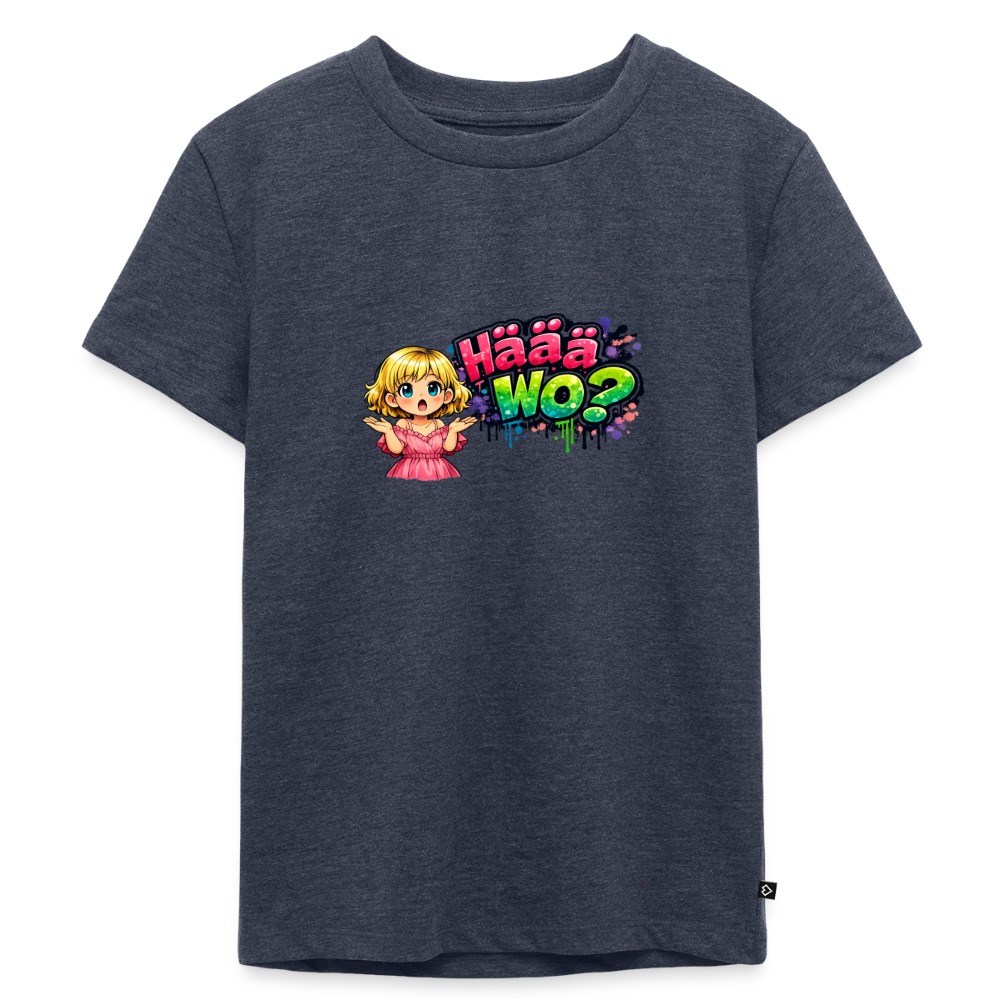 Kinder Premium T-Shirt "Häää Wo" - Jeansblau 