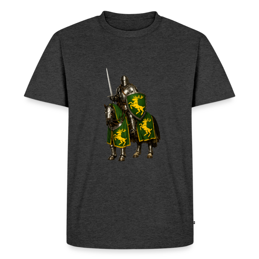 Premium T-Shirt "Ritter auf Pferd I" - Anthrazit meliert