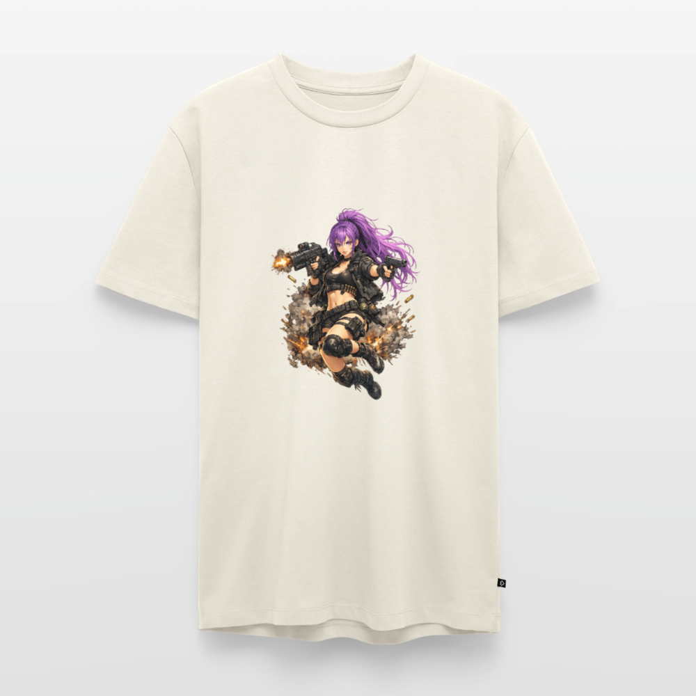 Männer Premium T-Shirt "Purple Lady" - Naturweiß