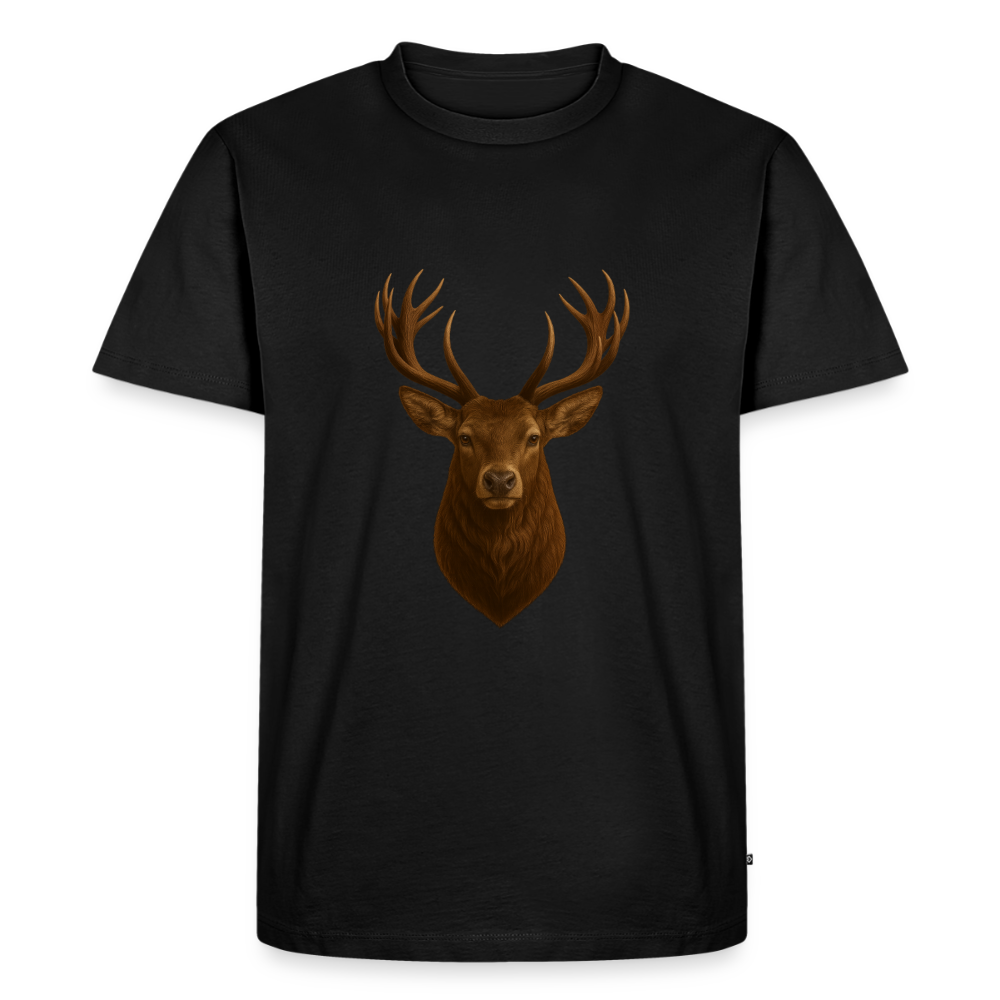 Premium T-Shirt "Hirsch" - Schwarz