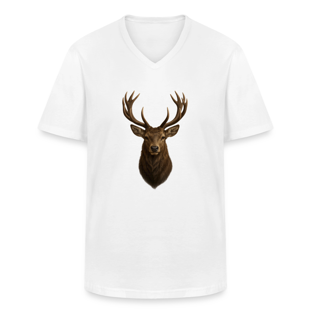 Männer V-Shirt "Hirsch" - Weiß