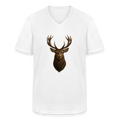 Männer V-Shirt "Hirsch" - Weiß