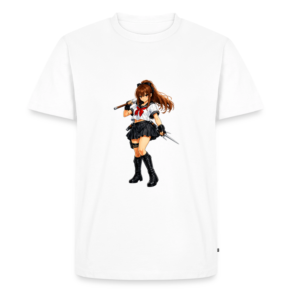Premium T-Shirt "Anime Woman" - Weiß