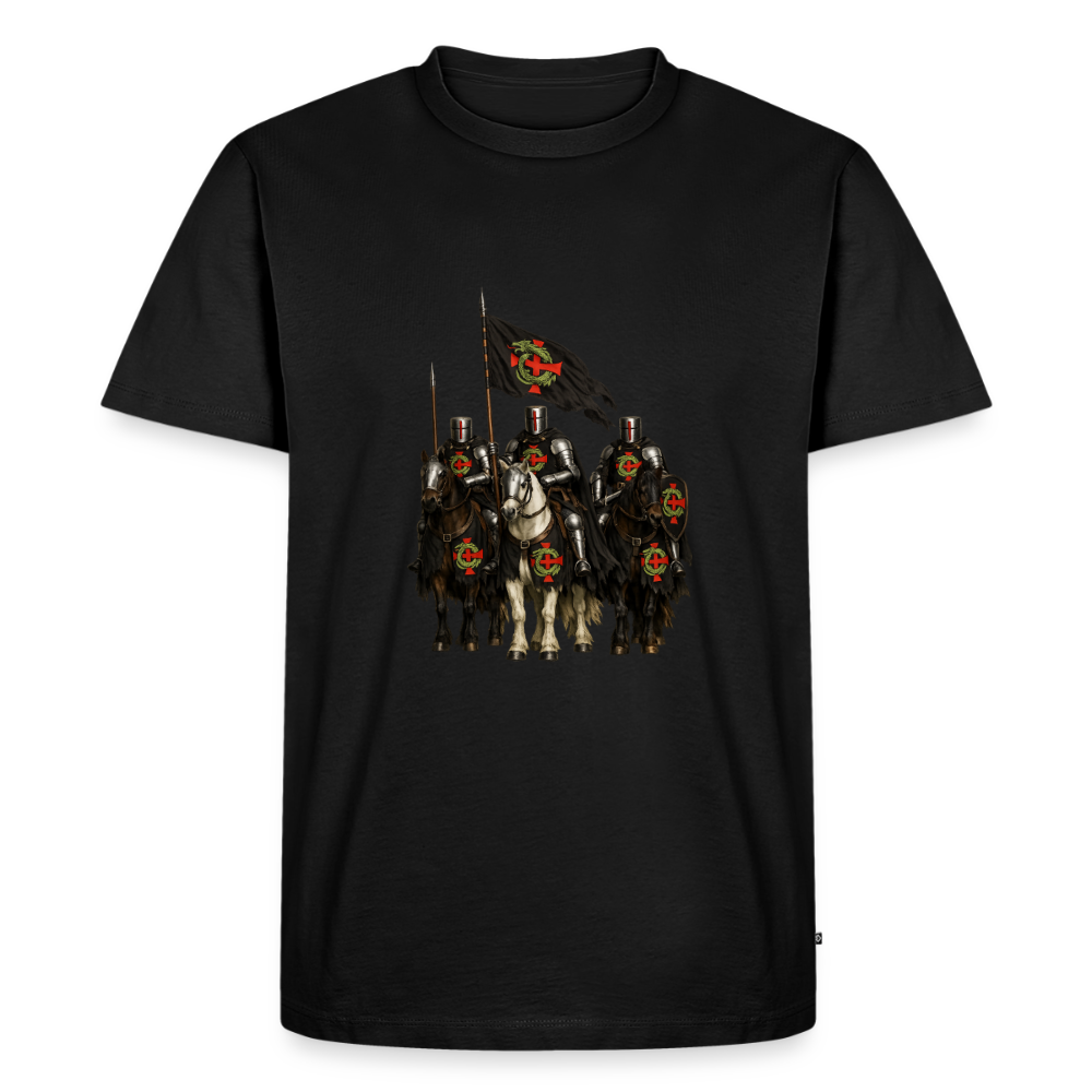 Premium T-Shirt "Ritter zu Pferd" - Schwarz