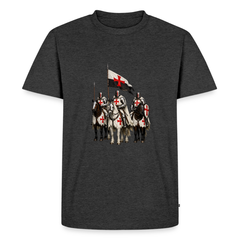 Premium T-Shirt "Ritter zu Pferd II" - Anthrazit meliert