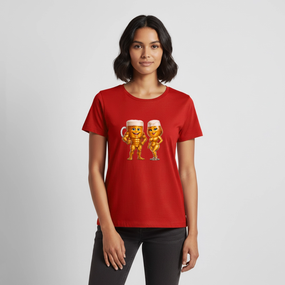 Premium T-Shirt "Bierpärchen" - Rot